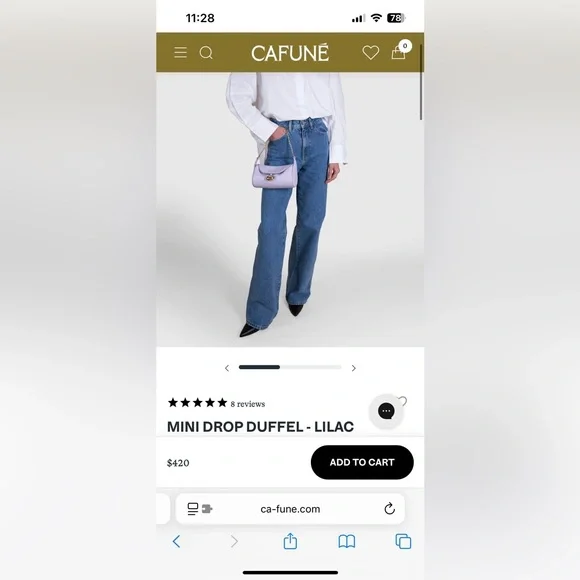 Cafune Mini Drop Duffel Lilac Leather Shoulder Bag - Picture 11 of 13